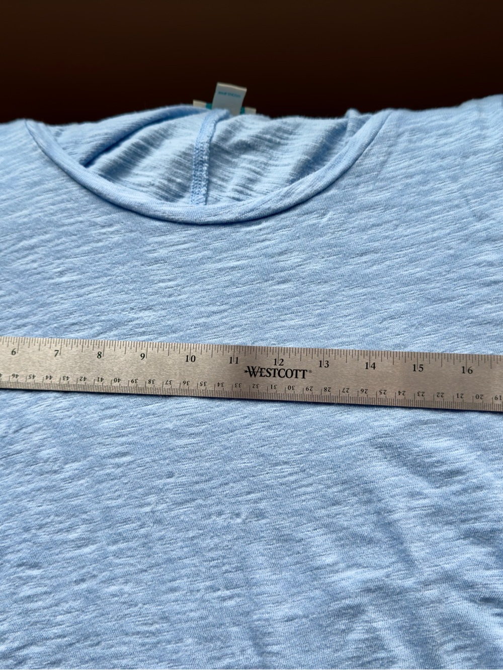 Sundance Light Blue Scoop Neck Short Sleeve Tee - Picture 3 of 6
